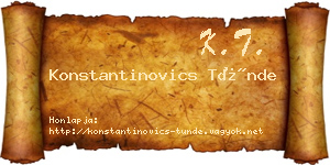 Konstantinovics Tünde névjegykártya